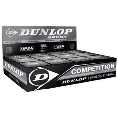 Dunlop (Competition) (Single Yellow Dot) Squash Ball (BOX) (12-Balls) (700112US)