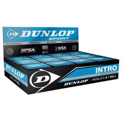 Dunlop (Intro) (Black Ball w/ Blue Dot) Squash Ball (BOX) (12-Balls) (700105US)
