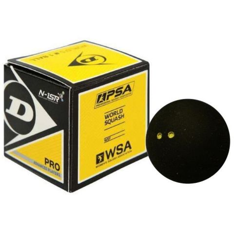 New Black Dunlop Pro Squash Ball Double Yellow Dot Ball 