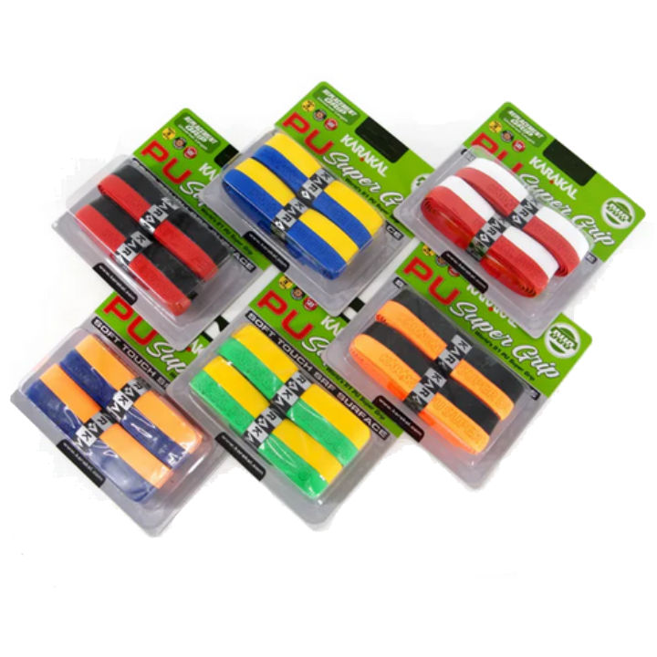 Grips Karakal PU Supergrip Lot De 2 - Noir - Pour Tennis/Badminton/Squash