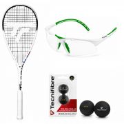 Tecnifibre Carboflex Team Squash Starter Kit (Racquet, Eyeguards, Balls)