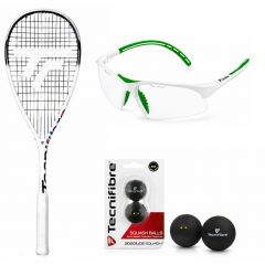 Tecnifibre Carboflex Team Squash Starter Kit (Racquet, Eyeguards, Balls)