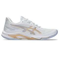 ASICS Netburner Ballistic FF 4 Women's Indoor Shoes (1052A083.102) (White/Champagne)