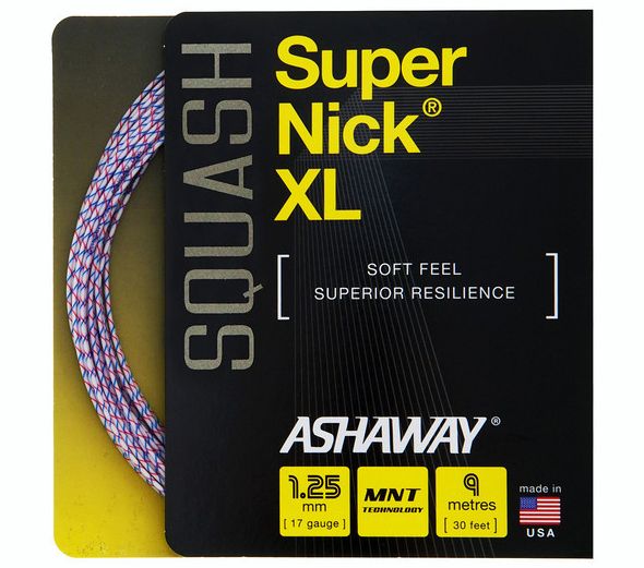 スーパーナノックス ギフト LSA-30V 6セット Ashaway SuperNick XL Squash Set (17g) (1.25 mm) (White/Red/Blue