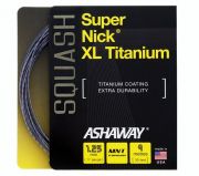 Ashaway SuperNick XL Titanium Squash Set (17g) (1.25 mm) (Silver/Red/Blue) (30 ft.)